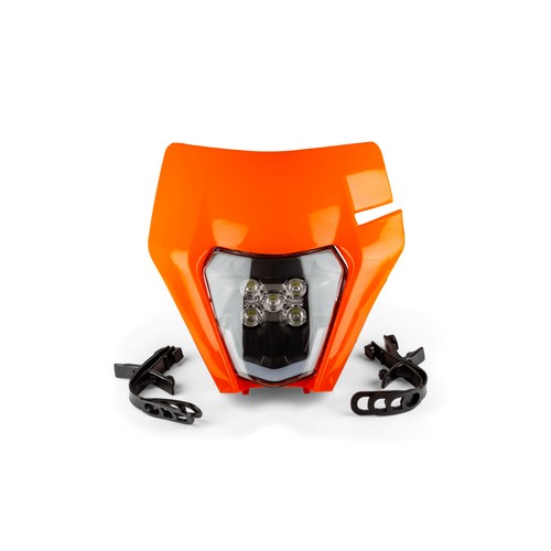 PonziRacing - Scooter e Moto 50cc > Estetica > Maschere Faro Moto  Universali > FARO / MASCHERA FARO LED UNIVERSALE TIPO KTM EXC - ARANCIONE